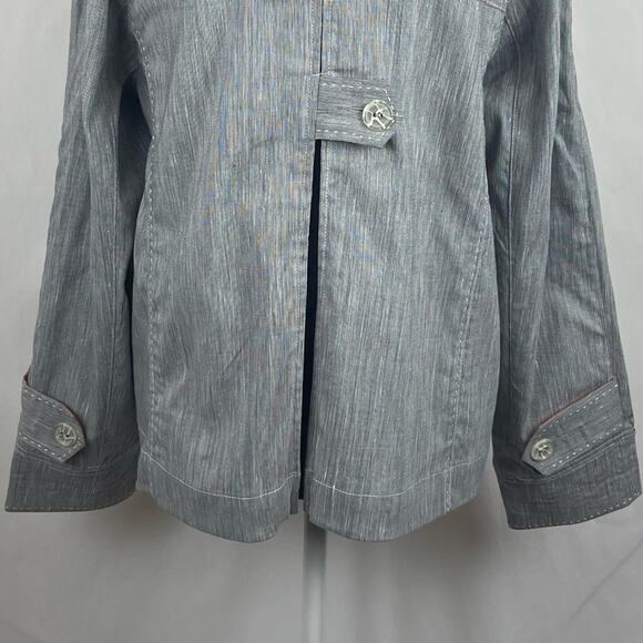 Spanner Gray Linen Blend Coastal Grandma CottageCore Jacket NWT Size 8 - Picture 6 of 10